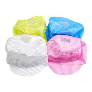 防静电男女鸭舌工作帽 红黄蓝白无尘小工帽 食品车间工作帽厂家