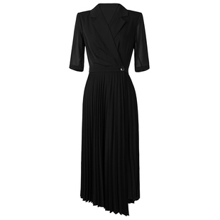 绝色 高端干练气质女装 ol职业西装领连衣裙秋女神范西装连衣长裙