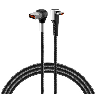 沐泽煜66W双弯头超级快充数据线适用苹果15/16华为OPPO安卓typec加长超长弯头编织充电线