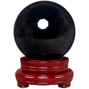 水晶球摆件天然黑曜石圆球客厅玄关办公室桌面装饰摆设家居工艺品