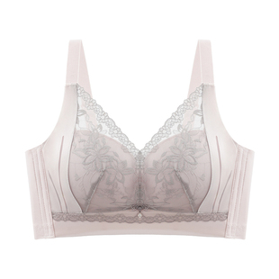 无磁轻薄亲肤滑滑杯大胸BC聚拢不外扩侧收副乳文胸罩性感蕾丝内衣