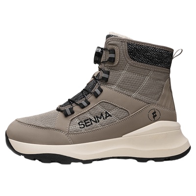 森马【7cm增高鞋】男鞋加绒加厚保暖棉鞋冬季防寒旋钮高帮雪地靴