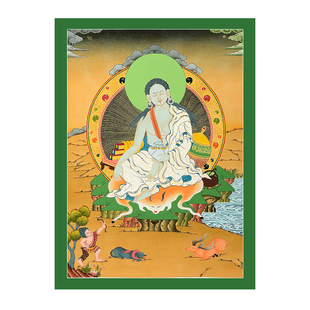 藏村矿物颜料手绘米拉日巴手绘唐卡家用密勒日巴尼泊尔装饰挂画