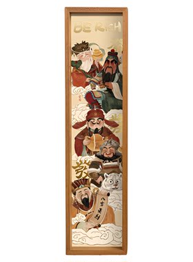 原创入户玄关财神爷装饰画
