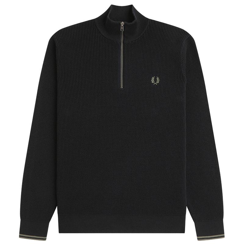 FREDPERRY半拉链立领针织衫