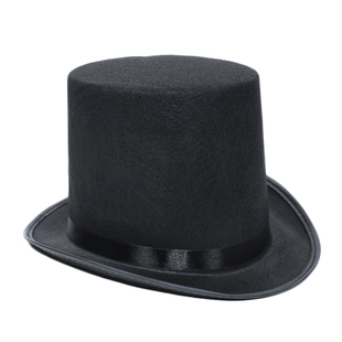 魔术师帽子礼帽林肯高帽无纺布黑色爵士成人节日派对儿童节圣诞节