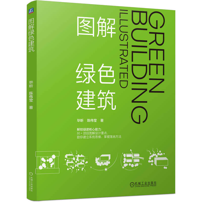 官网正版 图解绿色建筑 毕昕 陈伟莹 绿色 绿色低碳 时代背景 概念 设计原则 国外标准 光环境 风环境 围护结构 机械工业出版社