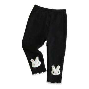 女童加绒裤子2024新款宝宝弹力打底裤婴幼儿洋气百搭外穿保暖长裤