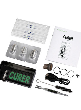 跨境新款Curer套装3合1干烧烟斗烘烤器wax膏用加热烟具智能水烟壶