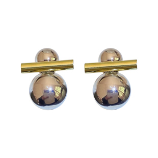 个性创意大小球撞色耳钉女独特设计感简约气质网红爆款冷淡风耳环