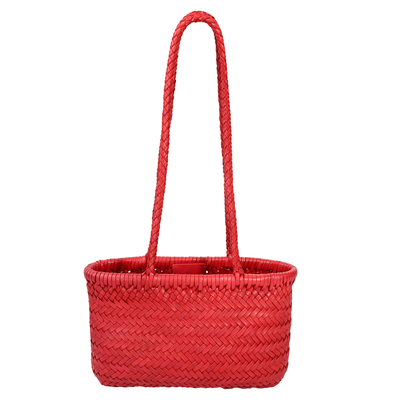 bounded有界 2025新款手工编织包双编法拼接植鞣皮编织单肩包