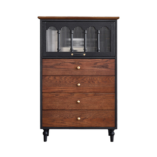 中古风斗柜实木客厅五六七八九斗收纳柜卧室靠墙复古储物法式斗柜