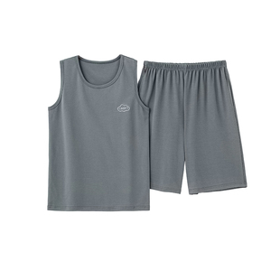 睡衣男士夏季纯棉薄款背心无袖短裤休闲大码高级感家居服两件套装