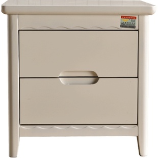 意特尔 橡木卧室迷你现代实木小床头柜中式柜子储物柜白色抽屉式