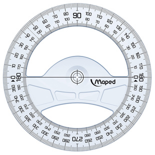 法国马培德量角器360度四年级数学教学绘画作图测量尺专业用尺全圆半圆量角器