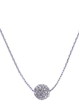 银色圆球日常通勤网红百搭项链女