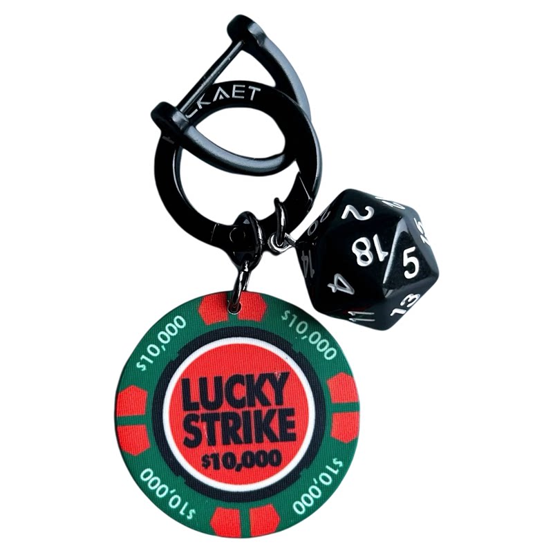 新款luckystrike好运好彩陶瓷筹码车钥匙扣 高级感美式包挂件吊坠