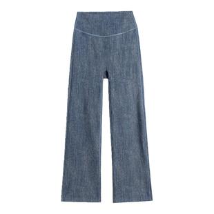 八分微喇牛仔裤女2026新款春季小个子运动健身蓝色烟管瑜伽喇叭裤