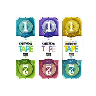 乐普升修正带双头双色大容量黄色白色带芯涂改带可爱糖果色改正带学生用韩国创意改错带实惠装9932