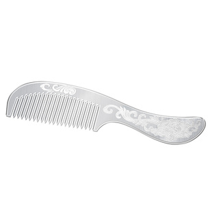 老银匠长柄银梳子送女朋友礼物银器纯银女士陪嫁s999足银古风梳子