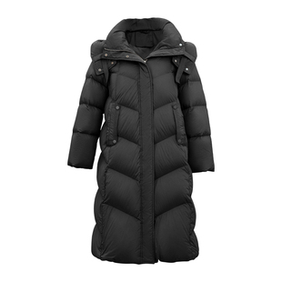 HONRN/红人轻柔棉感显瘦连帽鸭绒羽绒服外套冬季女长款HK59YR063
