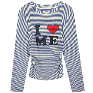 落落狷介 打底衫女内搭2025年新款秋冬长袖条纹T恤小个子显瘦外穿