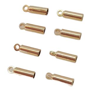 14K包金保色收尾管手链项链珠链条皮绳连接收尾包扣套管diy材料配