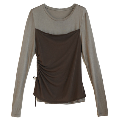 木子理想胖mm大码假两件打底衫