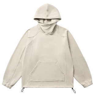 漫渡mandu日系简约风德绒连帽卫衣女宽松百搭套头衫上衣休闲帽衫