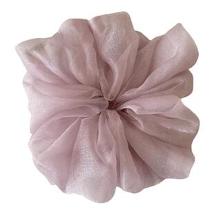 春夏新款微闪光泽感欧根纱大肠圈发圈韩版气质超仙蓬松低马尾头绳