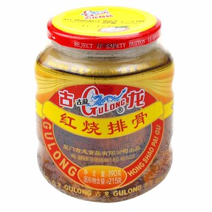 古龙食品红烧排骨罐头猪肉熟食卤肉下酒下饭小菜即食品瓶装390g*3