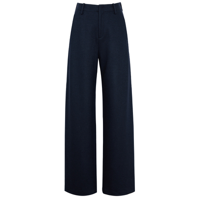 夏莫卡绵羊毛毛呢阔腿裤