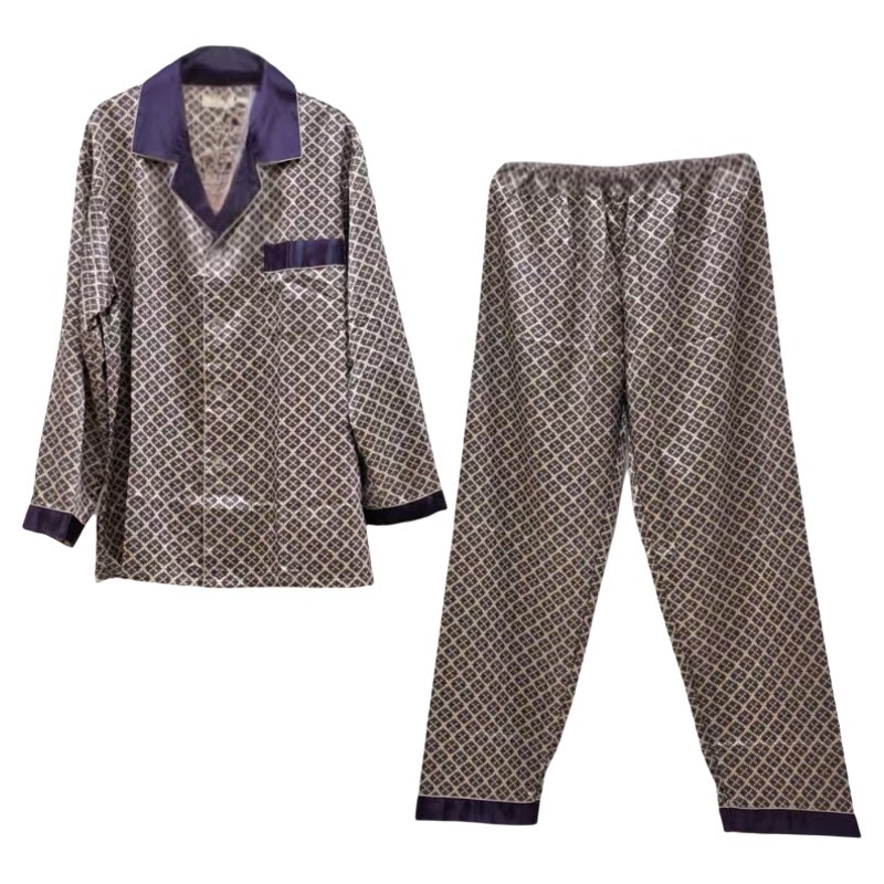 诗曼芬正品家居服男仿真丝睡衣薄