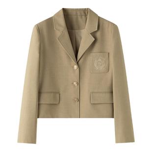 东京岁时记jk制服学院风套装裙秋季校供棕色西装百褶裙外套两件套