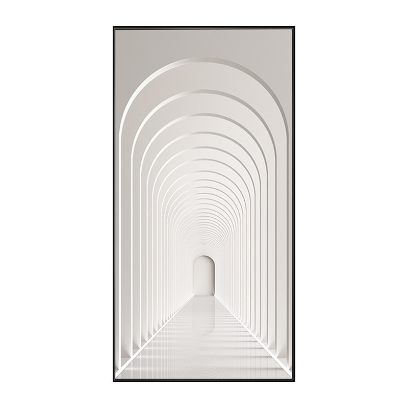 抽象风黑白拱门建筑竖版装饰画