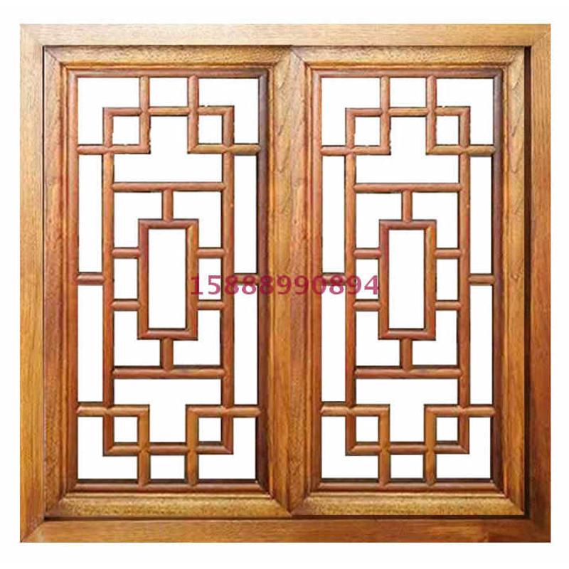 东阳木雕仿古门窗实木窗户花格电视背景墙中式隔断屏风