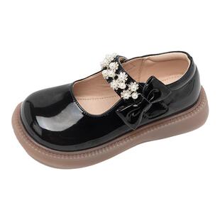 舞玛女童鞋子儿童皮鞋2026春秋新款宝宝女孩演出公主鞋新年大红色