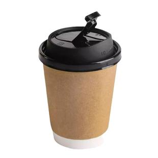 云南罐罐烤奶杯子双层牛皮色400ml咖啡中空防烫热饮500ml奶茶纸杯