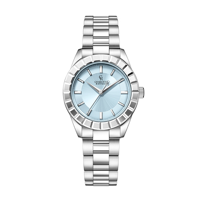 CR夏洛特 碎冰蓝女士手表女时尚小众钢带石英腕表