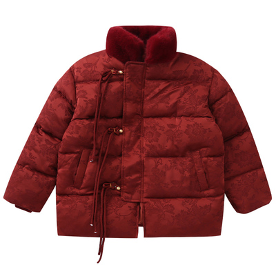 女童冬装年服棉衣外套