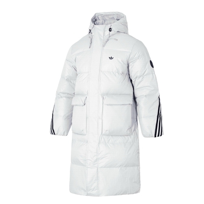 阿迪达斯三叶草长款羽绒服