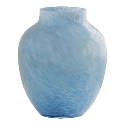 北欧大肚琉璃花瓶云雾蓝色