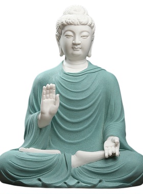 卢舍那大佛中式风陶瓷家居摆件