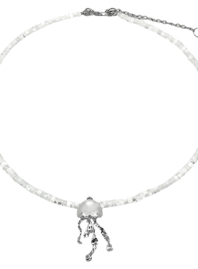 手作梦幻水母天然马蹄螺贝项链