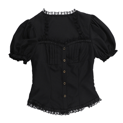 暗黑洛丽塔叠穿短袖衬衫