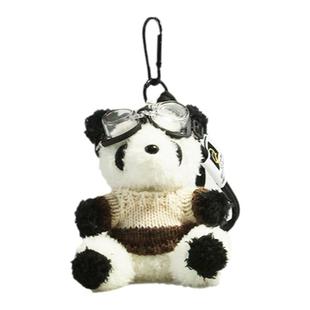 可爱相机熊猫毛绒书包包挂件钥匙扣创意学生小熊飞行员丑萌送礼物