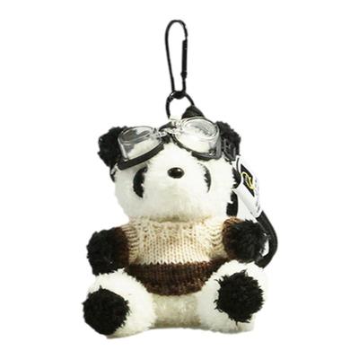 可爱熊猫毛绒书包包挂件钥匙扣