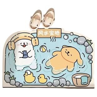 异形可爱小狗软硅藻泥浴室地垫防滑吸水垫卫生间厕所门口脚垫卫浴