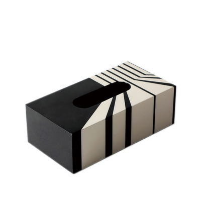 本墨 中黑白简约创意高级MDF抽纸盒样板房酒店餐厅客厅桌面收纳盒