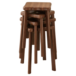 实木凳子家用可叠放梅花凳客厅备用餐桌凳结实耐用木头板凳梳妆凳